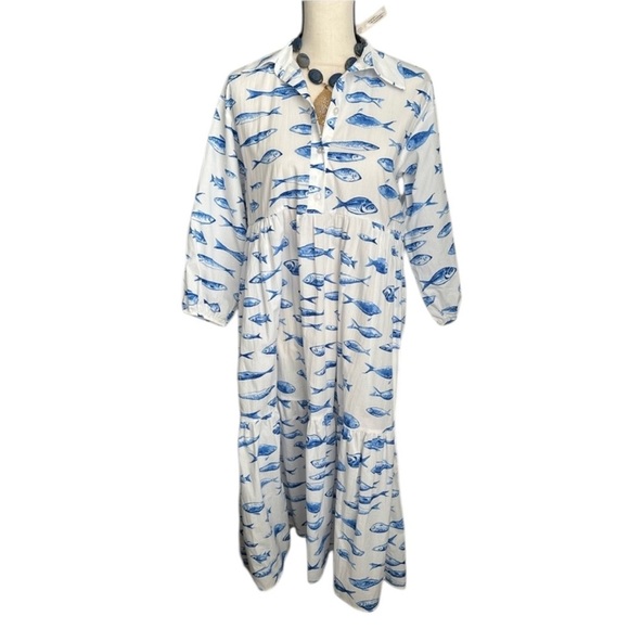 Maeve Bettina Tiered Shirt Dress – Size Small 100% cotton. A few faint stains - Picture 5 of 15